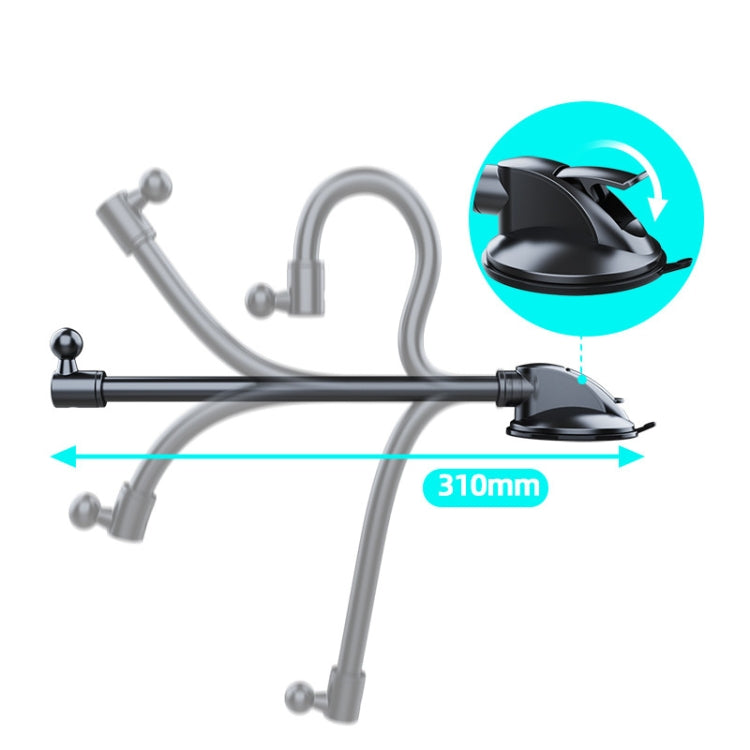 Versatile A190+X51 Car Phone Holder with Bendable Long Arm for Dashboard and Windshield