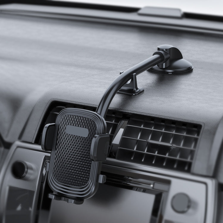 Versatile A190+X51 Car Phone Holder with Bendable Long Arm for Dashboard and Windshield