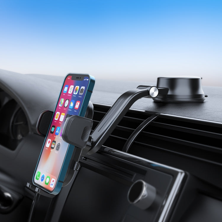 A190+X157 Ultimate Dashboard Phone Holder with 360° Rotating Suction Mount and Retractable Arm