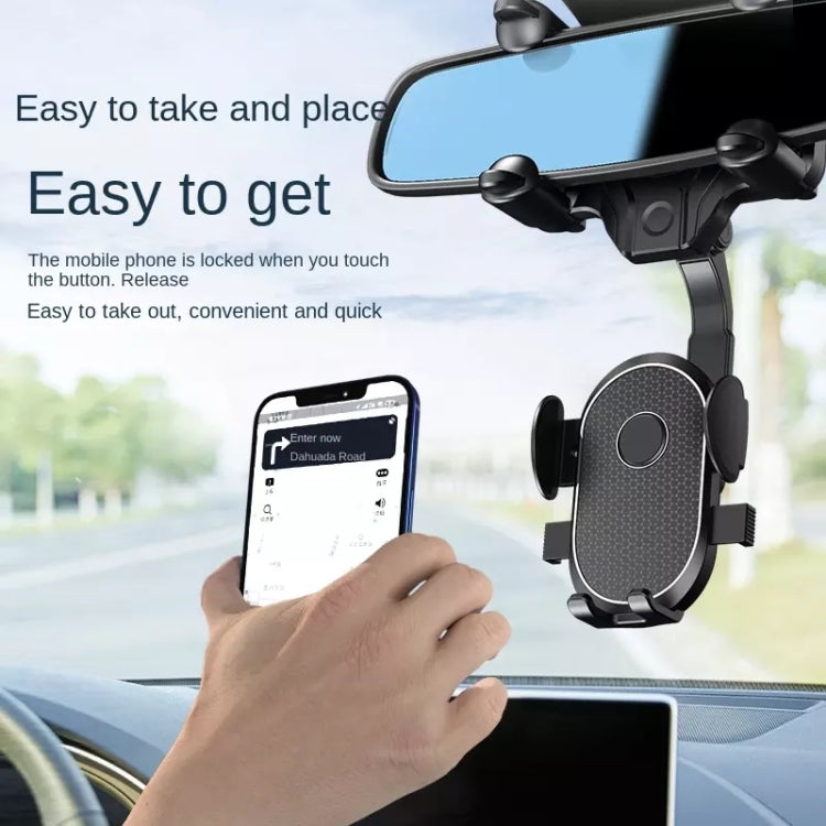 Versatile 360° Rotating Rearview Mirror Car Phone Cradle