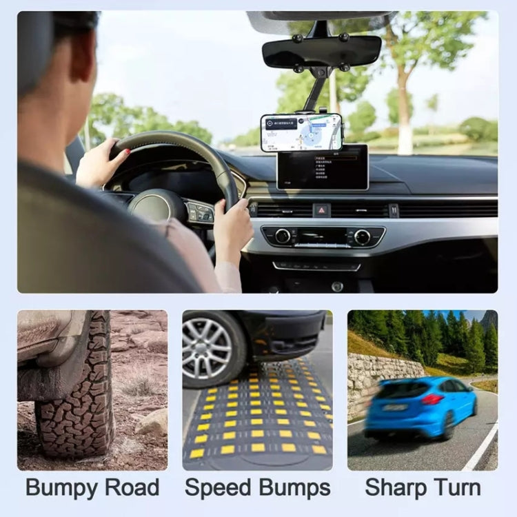Versatile 360° Rotating Rearview Mirror Car Phone Cradle