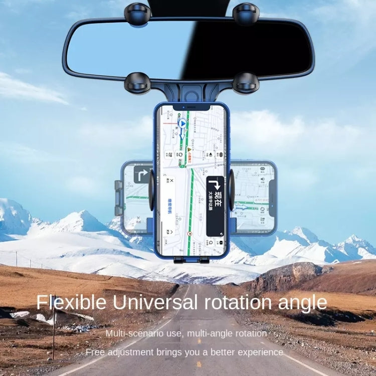 Versatile 360° Rotating Rearview Mirror Car Phone Cradle