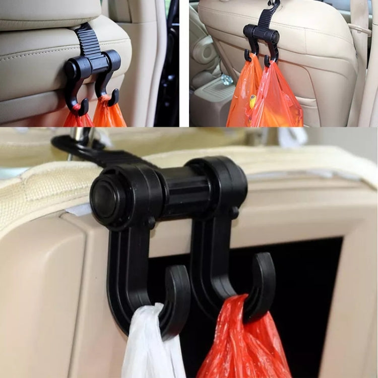 Versatile Black Car Seat Headrest Hook for Organised Groceries