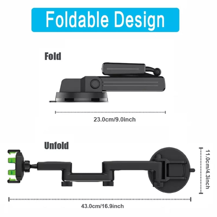 Heavy-Duty Universal Mobile Phone Mount for Trucks, Excavators, and Forklifts with Adjustable Long Arm