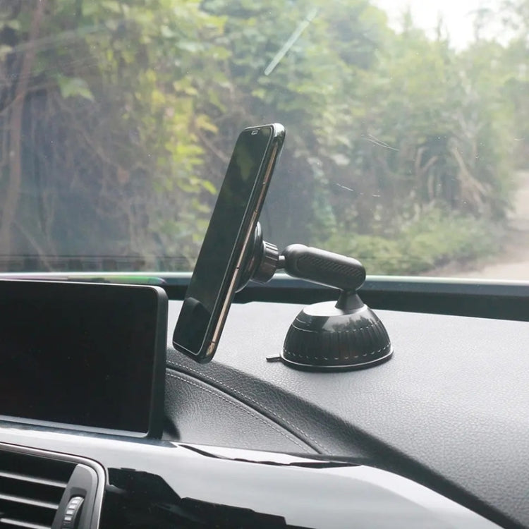 360-Degree Rotating Magnetic Car Phone Holder for Dashboard and Windshield - Black