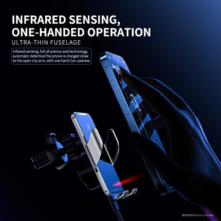 C9 Infrared Auto-Clamping Wireless Car Charger & Phone Holder with 360° Rotation