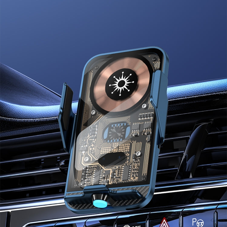 Smart Auto-Open 15W Transparent Type-C Wireless Charger and Car Phone Holder