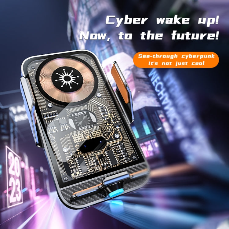 Smart Auto-Open 15W Transparent Type-C Wireless Charger and Car Phone Holder