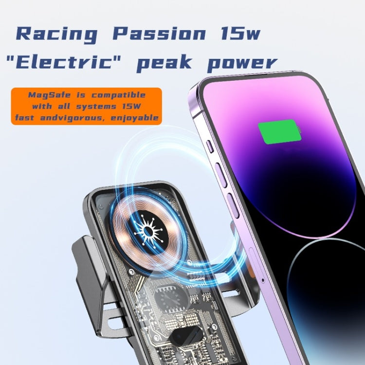 Smart Auto-Open 15W Transparent Type-C Wireless Charger and Car Phone Holder