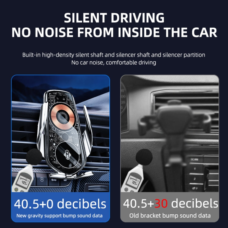Magnetic Wireless Car Charger with Automatic Phone Clamping and Universal Vent Mount