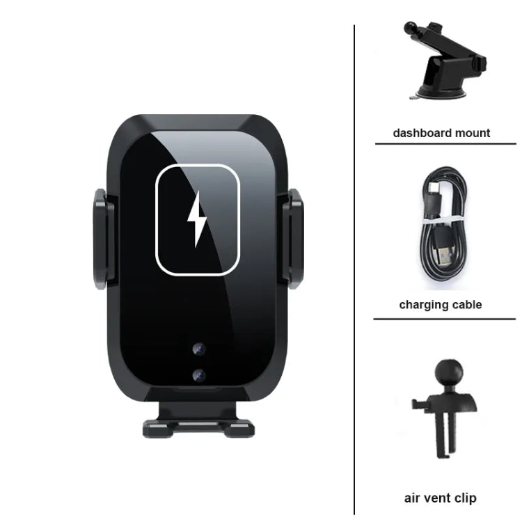 X11 Smart Touch Wireless Car Charger with Automatic Clamps and Fast Charging – 15W Three-Axis Linkage Design