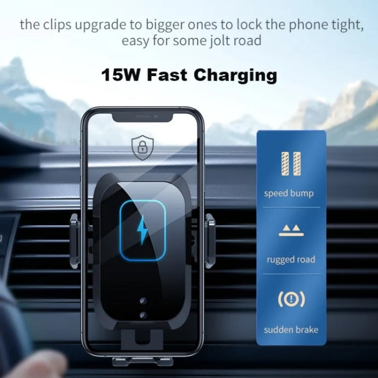 X11 Smart Touch Wireless Car Charger with Automatic Clamps and Fast Charging – 15W Three-Axis Linkage Design