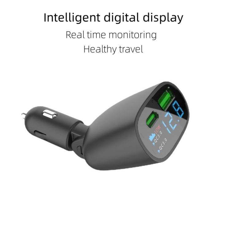 TR-83 QC3.0 + Type-C PD18W Super Fast Charger Adapter With LED Voltage Display, TR-83
