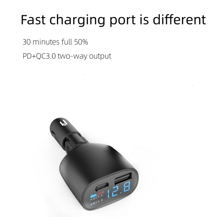 TR-83 QC3.0 + Type-C PD18W Super Fast Charger Adapter With LED Voltage Display, TR-83