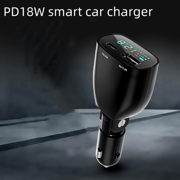 TR-83 QC3.0 + Type-C PD18W Super Fast Charger Adapter With LED Voltage Display, TR-83