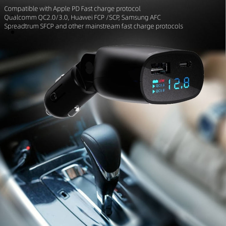 TR-83 QC3.0 + Type-C PD18W Super Fast Charger Adapter With LED Voltage Display, TR-83