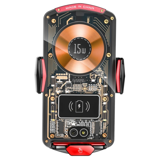 A6 Car Automatic Clamping Phone Holder 15W Magnetic Wireless Charger, A6 (Red), A6 (Orange), A6 (Black)