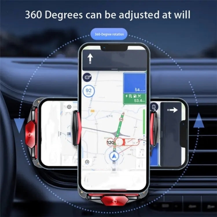 A6 Car Automatic Clamping Phone Holder 15W Magnetic Wireless Charger, A6 (Red), A6 (Orange), A6 (Black)