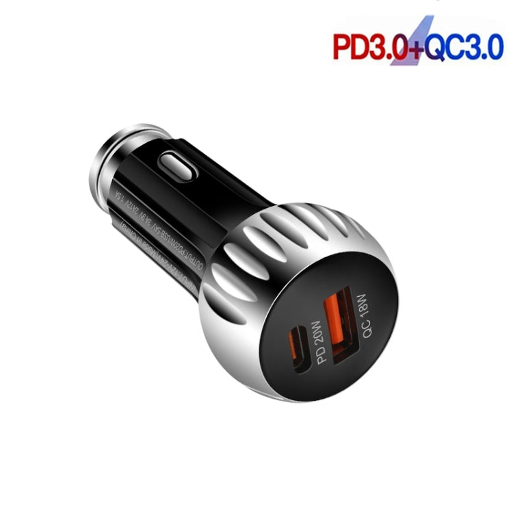 YSY-310PD 38W PD20W USB-C + QC3.0 18W USB Dual Port Fast Car Charger, YSY-310PD Black, YSY-310PD White