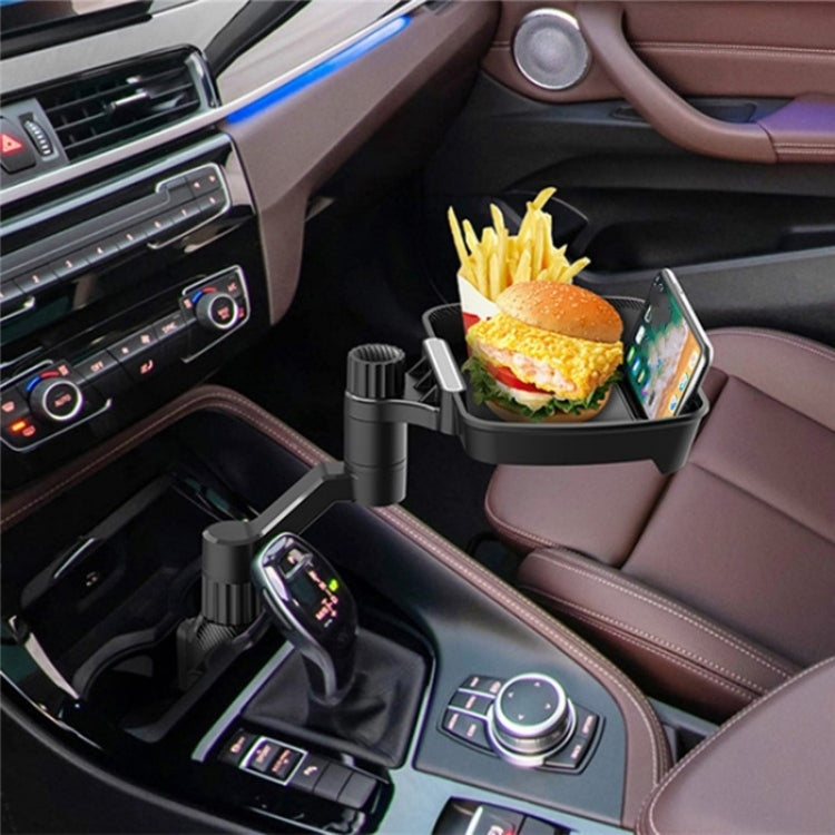 360° Rotating Car Cup Holder Tray for Food and Phone Storage