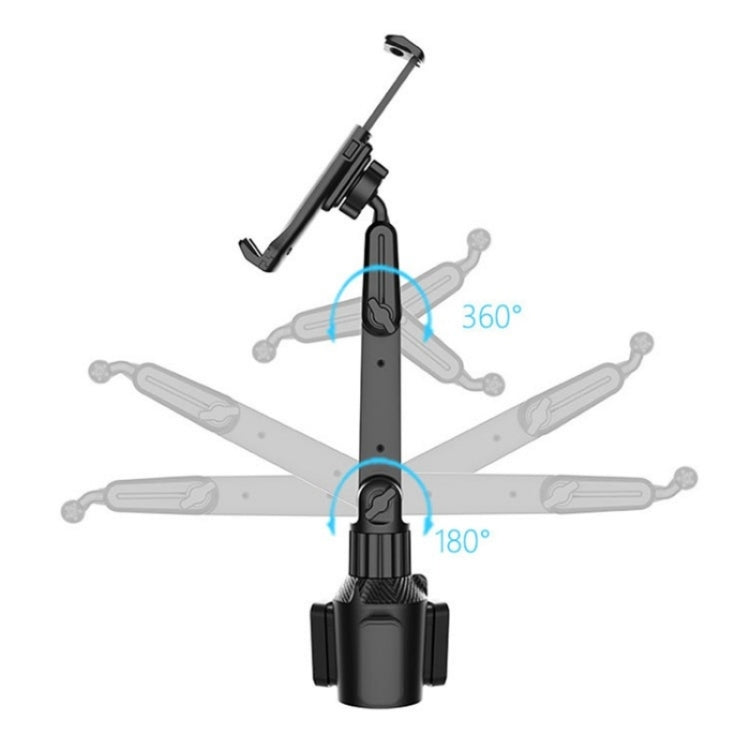 Adjustable Long Neck Car Cup Holder Phone Mount with 360-Degree Rotation