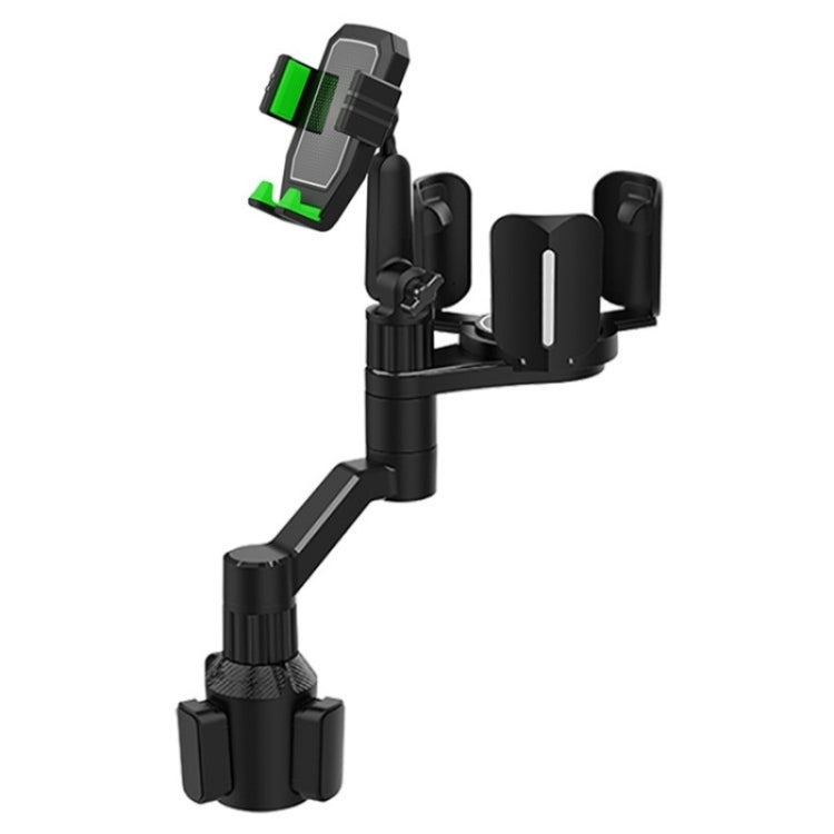Adjustable Cup Holder Phone Mount with Snack Cup Holder for Car - Universal Clamping Design