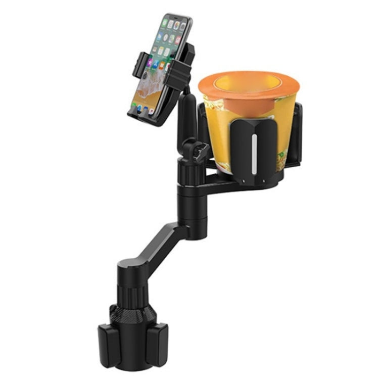 Adjustable Cup Holder Phone Mount with Snack Cup Holder for Car - Universal Clamping Design