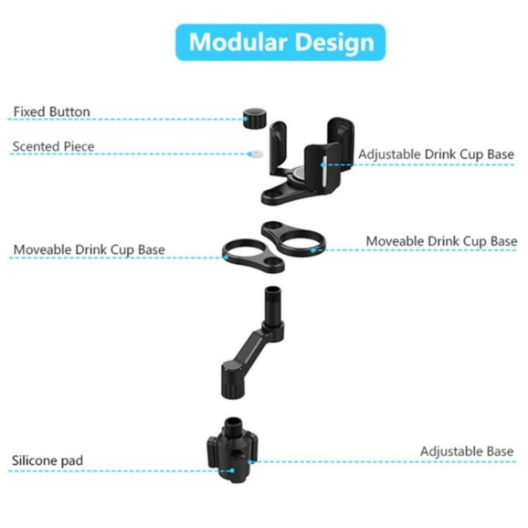 Adjustable Dual Round Car Cup Holder Expander for Drinks and Snacks - D03 Model