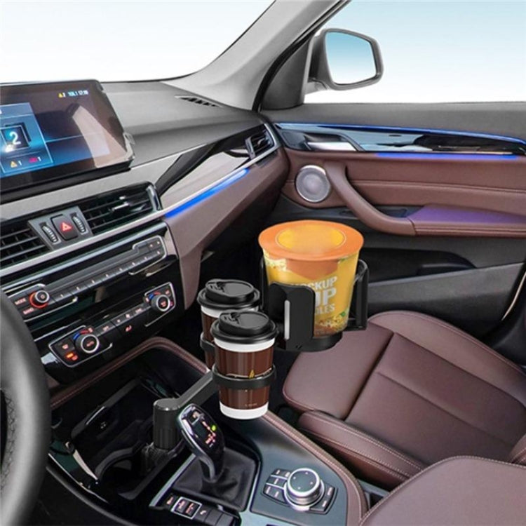 Adjustable Dual Round Car Cup Holder Expander for Drinks and Snacks - D03 Model