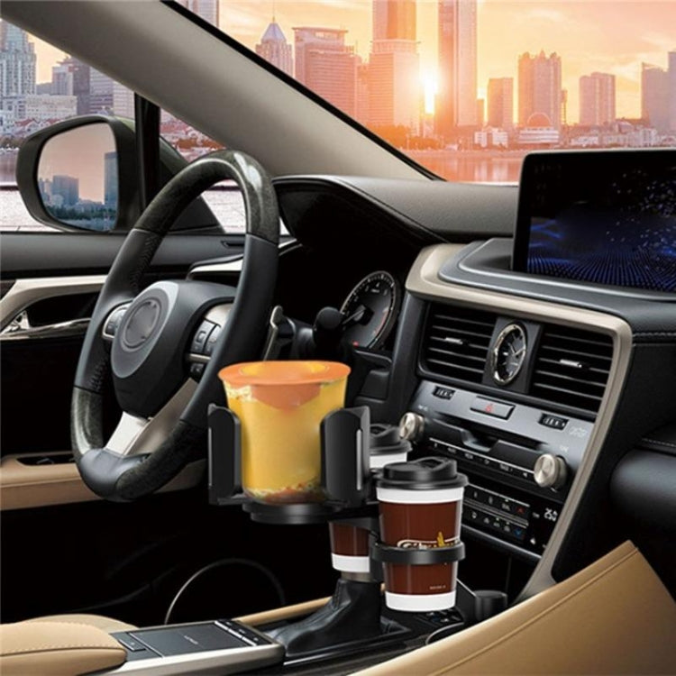 Adjustable Dual Round Car Cup Holder Expander for Drinks and Snacks - D03 Model