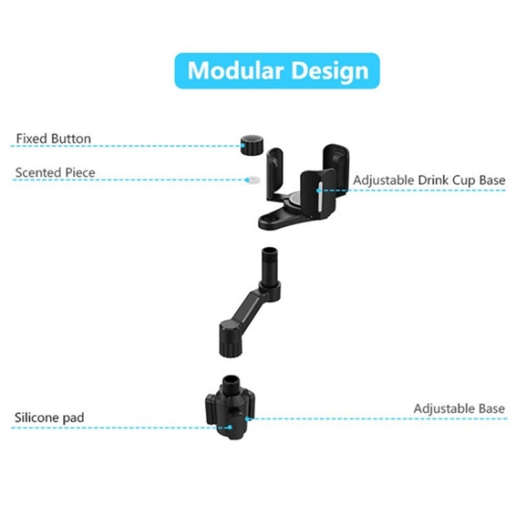 Adjustable 3-Clip Car Cup Holder Expander for Drinks and Snacks with Silicone Grip