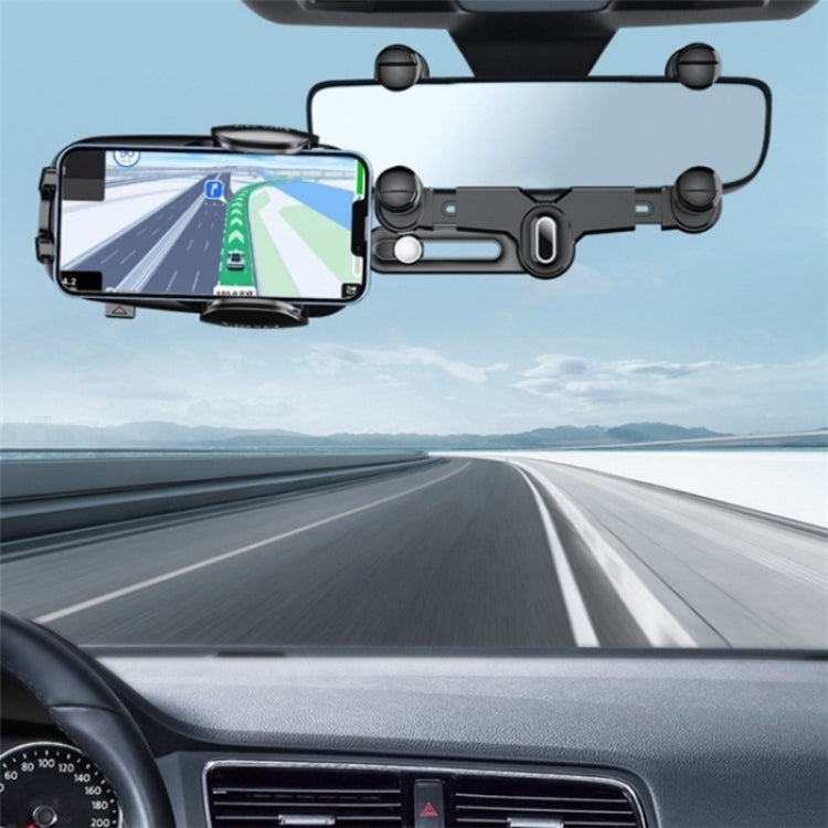 R010 Universal Vehicle Rearview Mirror Phone Holder Multifunctional Retractable Cell Phone Car Mount