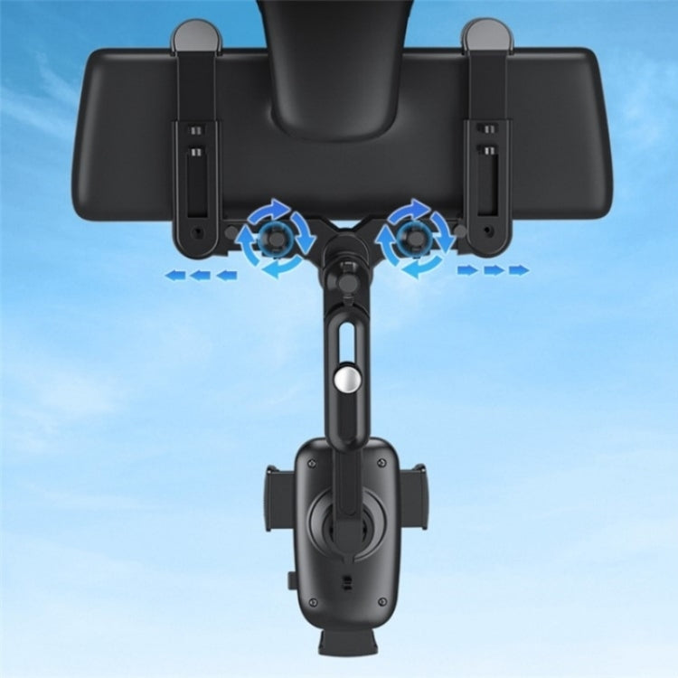 R010 Universal Vehicle Rearview Mirror Phone Holder Multifunctional Retractable Cell Phone Car Mount