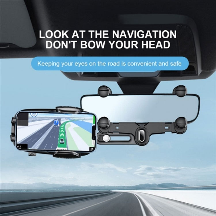 R009 Universal Vehicle Retractable Phone Clip Holder Car Rearview Mirror Cell Phone Mount