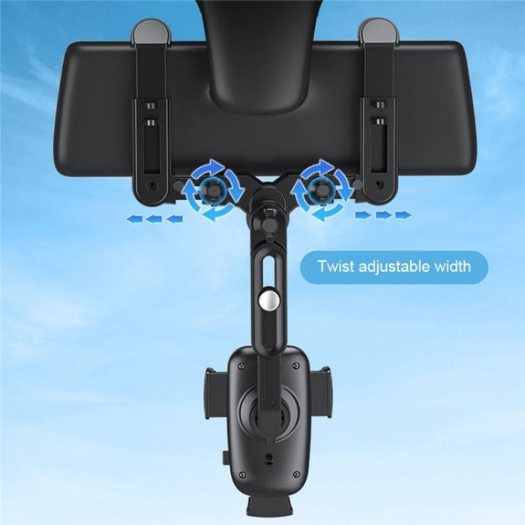 R009 Universal Vehicle Retractable Phone Clip Holder Car Rearview Mirror Cell Phone Mount