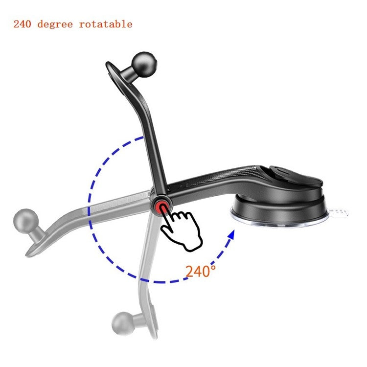 ES33 Car Mobile Phone Holder Bracket Carbon Fiber 360 Degree Rotation Suction Cup Mount