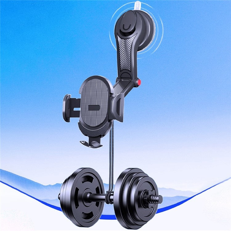 ES33 Car Mobile Phone Holder Bracket Carbon Fiber 360 Degree Rotation Suction Cup Mount
