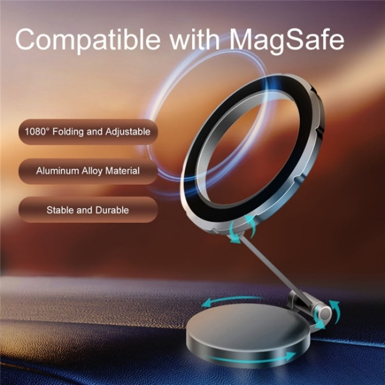 G118 1080-Degree Rotating Folding Magnetic Phone Holder Dashboard Suction Cup Car Mount