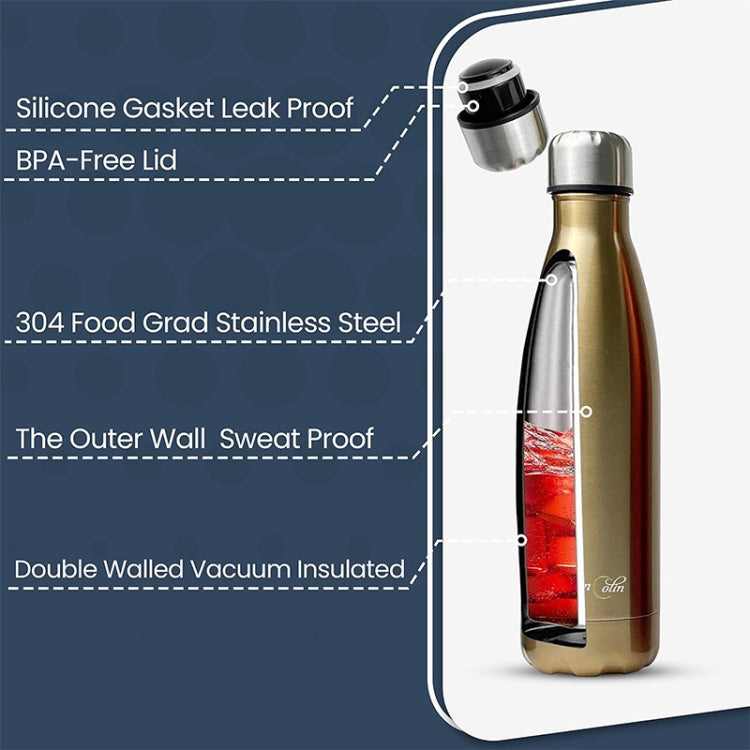 JUNSUNMAY 304 Stainless Steel Double-layer Vacuum Insulated Water Bottle