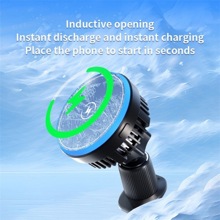 T1 With RGB Light Semiconductor Refrigeration Car Air Outlet Magnetic Wireless Charger, T1