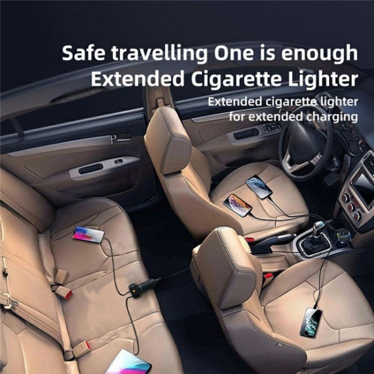 YQ9 12-24V Vehicles Type-C and Dual USB Car Front Rear Seat Cigarette Lighter Charger