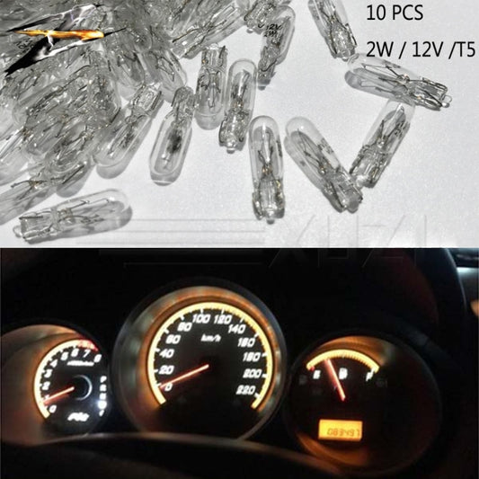 10 pcs T5 Car Instrument Meter Light Meter Replacement Lamp Amber 1.2W 12 V Lamps