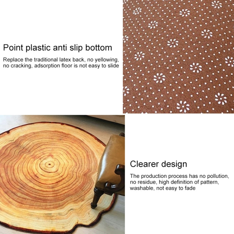 3D Growth Ring Pattern Bathroom  Living Room Carpets Home Decor Mat, Diameter about 1.2m