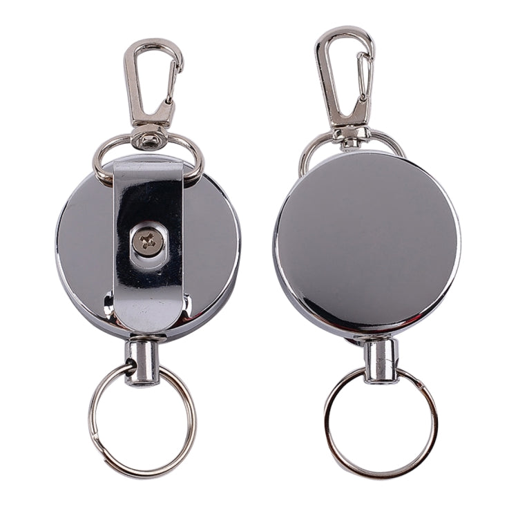 Durable Stainless Steel Retractable Keychain with Carabiner for Secure Access