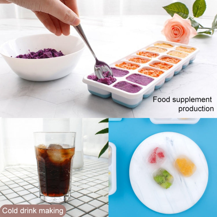 14 Grid Silicone Ice Grid Household Square Ice Grid Silicone Mold With Lid