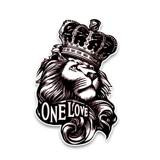 5 PCS YJZT One Love Lion Crown PVC Animal Car Sticker, 10x15.3CM, Lion Crown