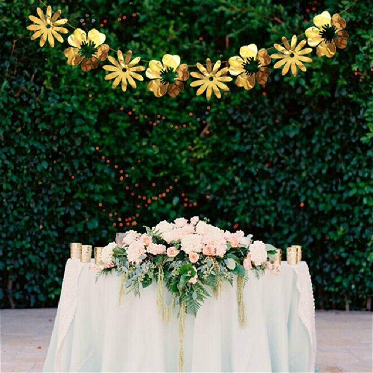 Hollow Flowers Leaves Wall Applique String Decoration Wedding Birthday Party Holiday Decoration