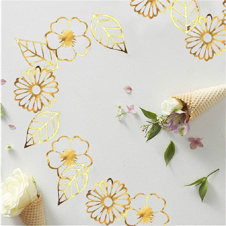 Hollow Flowers Leaves Wall Applique String Decoration Wedding Birthday Party Holiday Decoration
