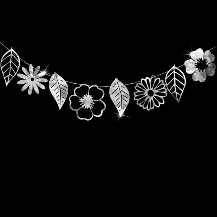 Hollow Flowers Leaves Wall Applique String Decoration Wedding Birthday Party Holiday Decoration