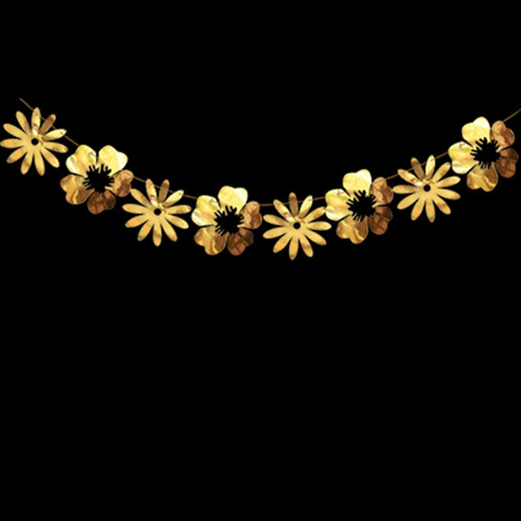 Hollow Flowers Leaves Wall Applique String Decoration Wedding Birthday Party Holiday Decoration